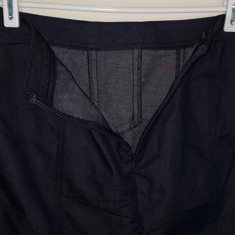 TALBOTS- Dark Stretch Denim Pencil Skirt w Lace Up Front, Size 4 Petite - Picture 4 of 7